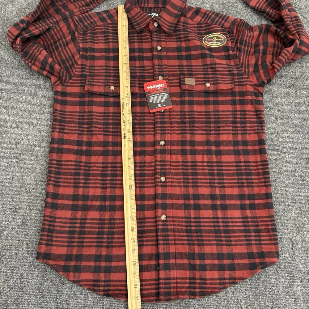 New Wrangler Riggs Workwear Flannel Shirt Mens Sz M Heavy Long Sleeve Red Plaid